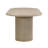 Dining Table, Oval Shape, Double Pedestal, Solid & Engineered Wood, Half-Moon Legs, Vertical Grooves, Natural Grain Finish, Fits Up To Six People-583047311