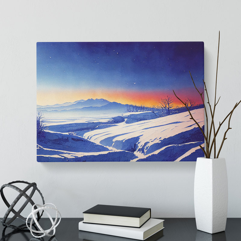 Winter Landscape Sunset Vol.3 - Wrapped Canvas, 35cm H x 50cm W x 3cm D