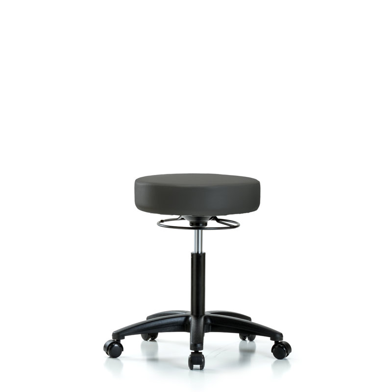 Tabouret de laboratoire à hauteur réglable Phoebe, Roulettes, Anthracite