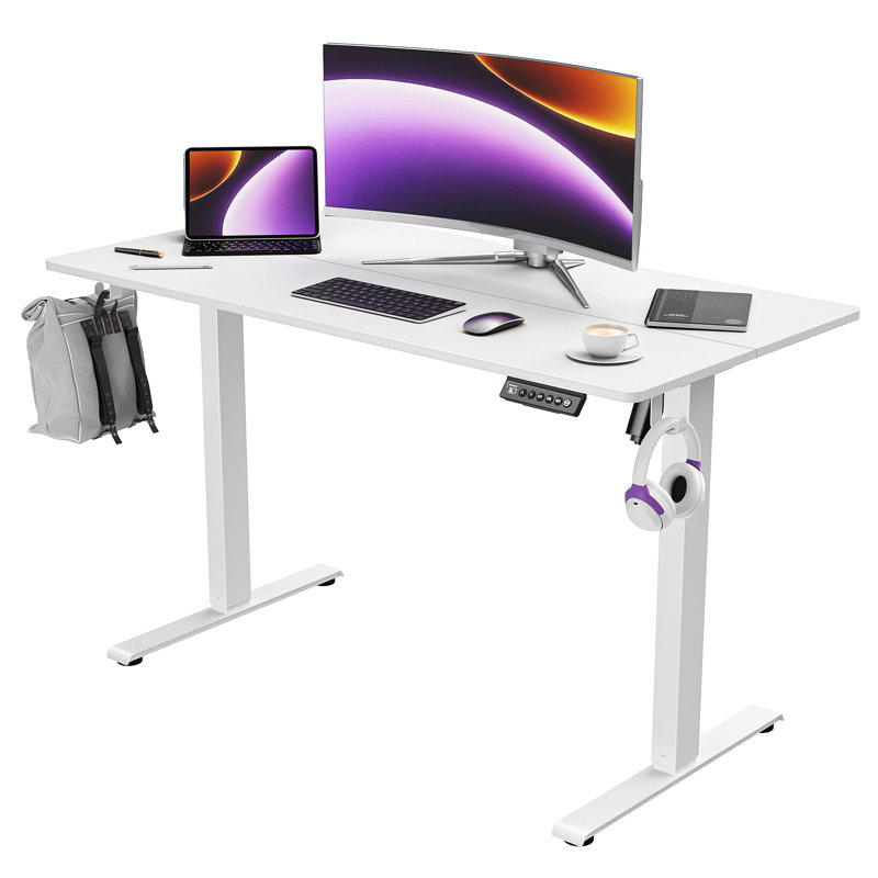 Bureau debout pour bureau à hauteur réglable, L 48 po x P 24 po, Blanc