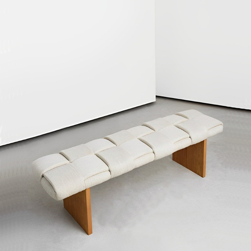 Banc rembourré en mélange de polyester Thorleif, H 16,53 po x l 55,11 po x P 15,74 po