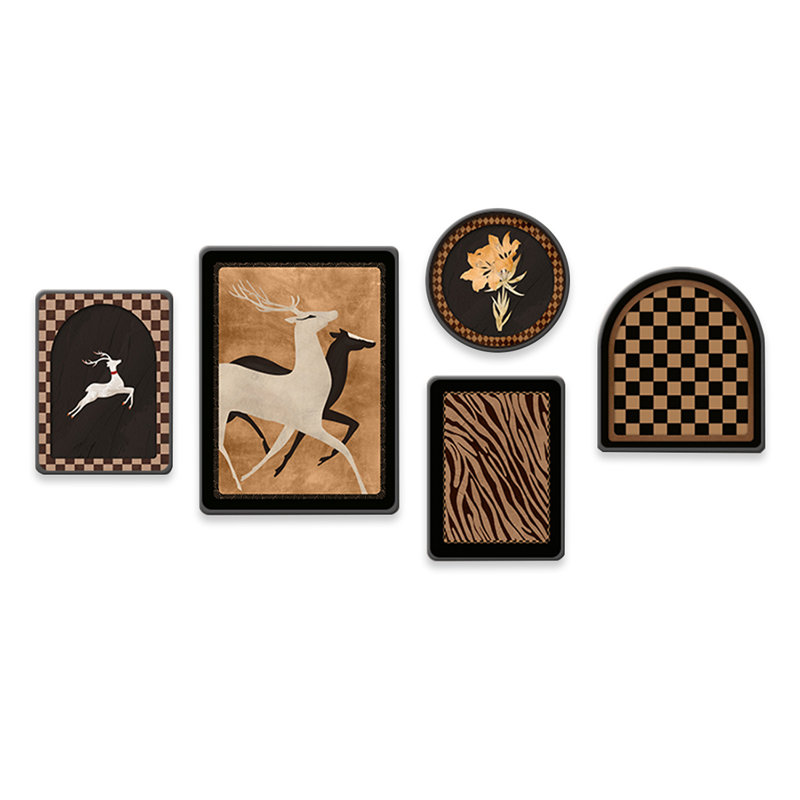 Ensemble d'art mural 5 pièces Mid-Century Modern, H 27,56 po x l 19,69 po 