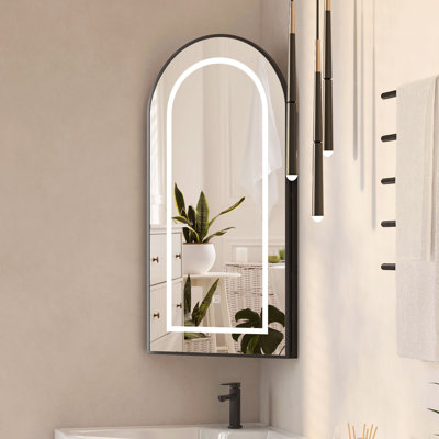 40.3mm W 80mm H Wall Mounted Required Frameless Medicine Cabinet Mirror 2 Fixed