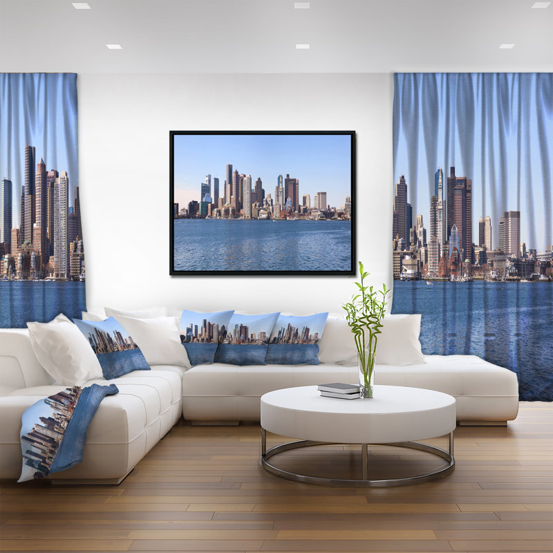 « boston horizon panorama », photographie Cityscape, H 12 po x l 20 po x P 1 po, Toile sur cadre