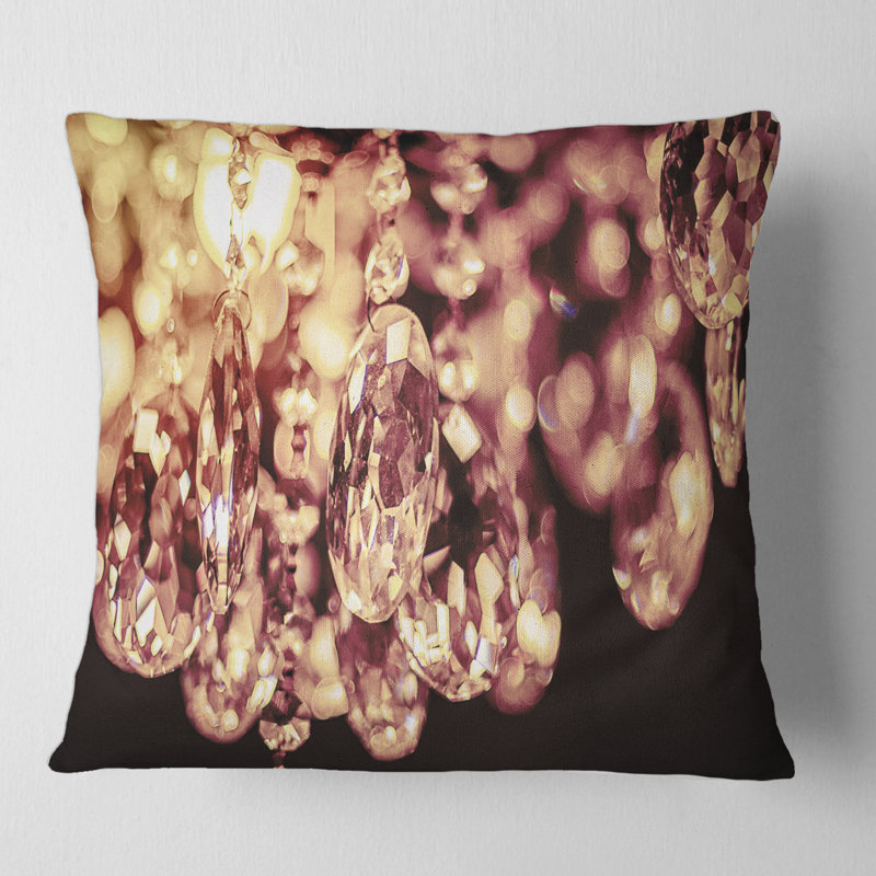Lustre lumineux avec housse de coussin carré suspendu et insert Chrystak, 18" x 18"