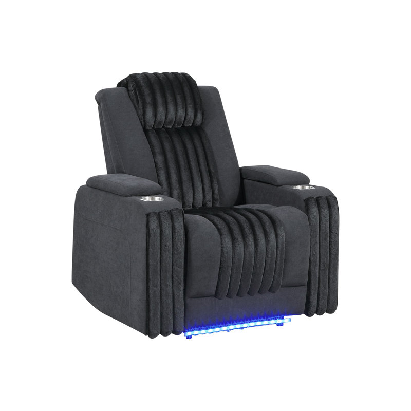 Fauteuil inclinable électrique noir U8000 avec appui-tête électrique et lumière DEL, Noir