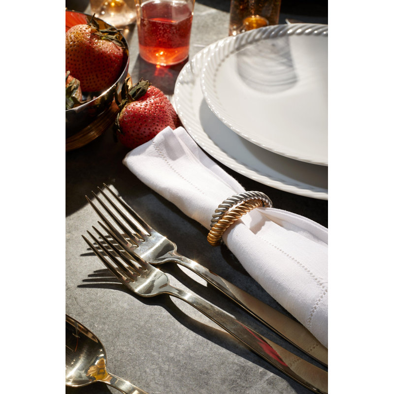 Deco Twist Napkin Jewels, Gold/Platinum