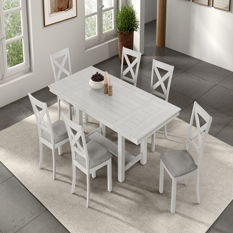 Table de salle à manger rustique en chêne blanc
