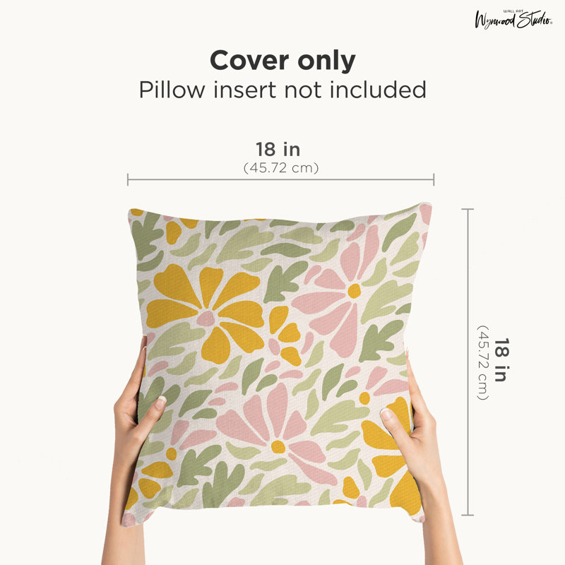 Housse de coussin floral en polyester