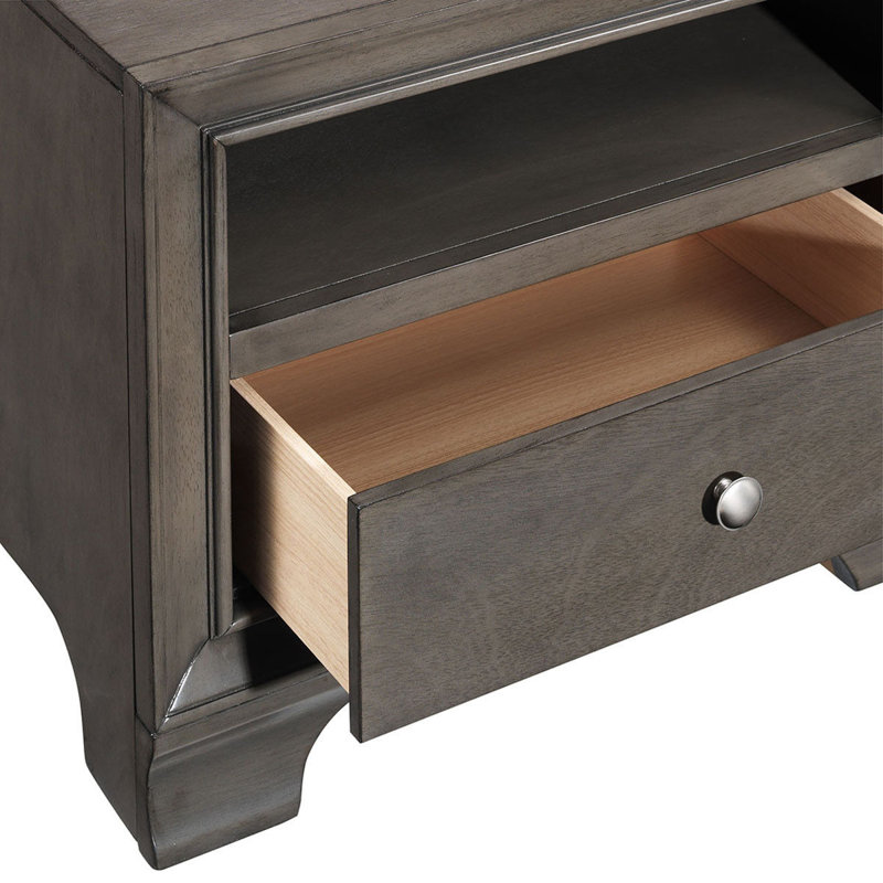 Table de chevet 1 tiroir Nohlan, Gris