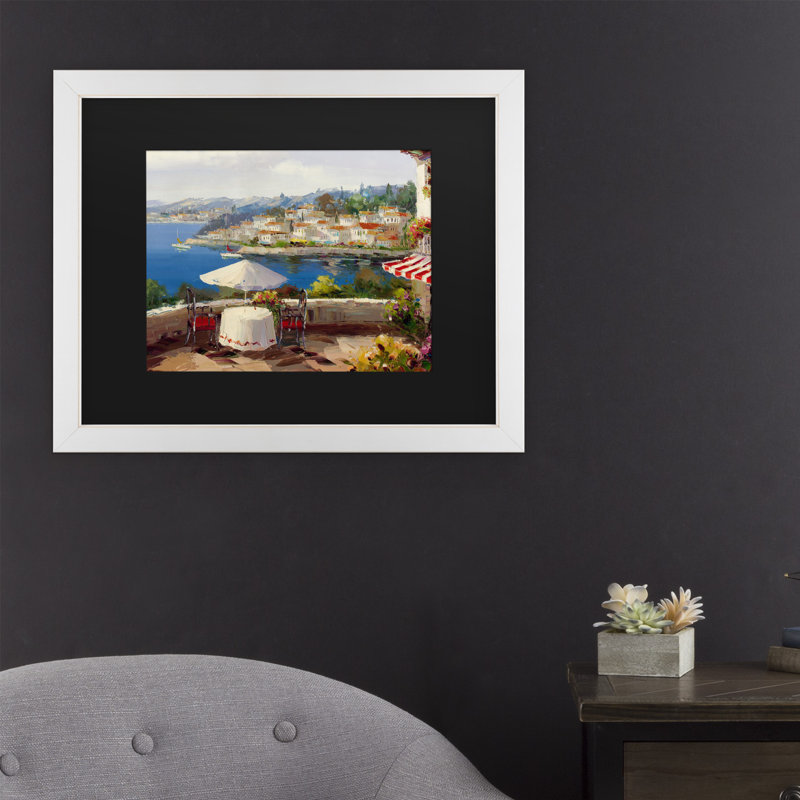 «Italian Af après-midi» par les maîtres Fine Art - Reproduction d'art sur toile encadrée, H 16 po x l 20 po x P 0,5 po, Blanc