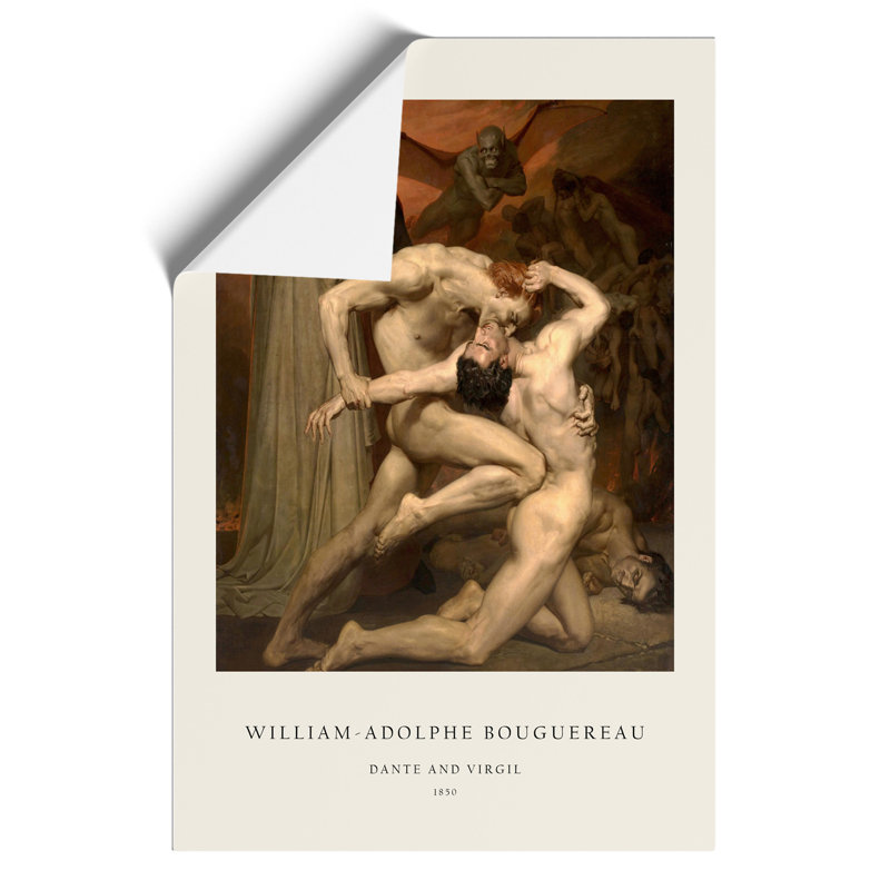 Dante And Virgil by William-Adolphe Bouguereau - No Frame Painting, 42cm H x 30cm W x 0.1cm D