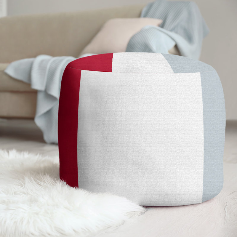 repose-pieds rond 20,5", Rouge / blanc / argent