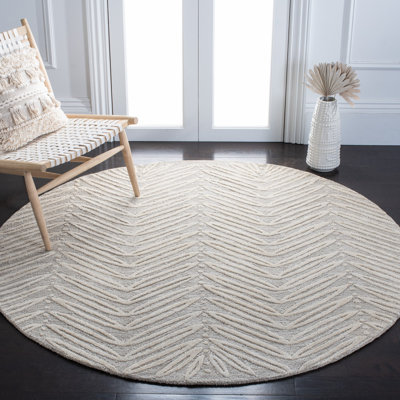 Geraro Martha Stewart Hand Tufted Wool/Viscose Floral Rug in Beige