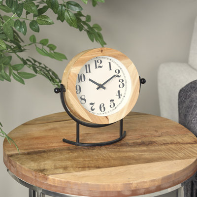 Tabletop Clock in Light Brown