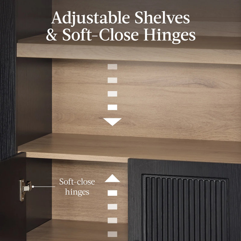 Arched 5-Tier Storage Cabinet, Black