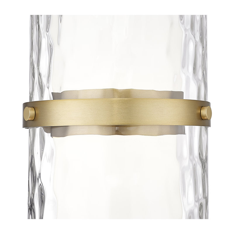 Luminaire suspendu cylindrique à 1 lumière Bryelle, Or moderne