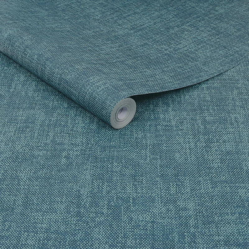 Superfresco Easy Zara Textured Plain Wallpaper, Teal Blue