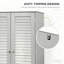 Grand rangement de salle de bain gris compact, fabrication en MDF, style moderne pour une utilisation polyvalente