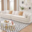 Canapé modulaire 135 pouces à 4 places en tissu pelucheux sans assemblage avec éponge haute densité 32D, sensation de nuage moelleux, couleur contrastante et design symétrique pour le salon-288616074