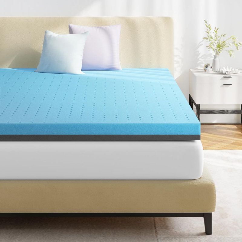 2"/3"/4" Gel Infused Memory Foam Cooling Mattress Topper For Pressure Relief Back Pain, Certipur-US Certified, Queen, 4"