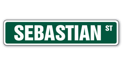Sebastian Street Sign Heavy Duty Plastic 4" X 18"