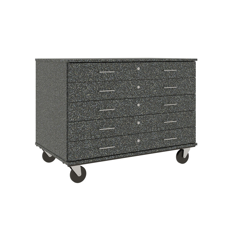 Armoire mobile à 5 compartiments avec roulettes, H 36 po x l 48 po x P 29 po, Graphite nebula