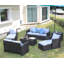 Ensemble de meubles de patio 2 pièces avec coussins Damayia, gris