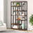 Seven-Tier Industrial Etagere Bookcase with Staggered Shelves-1643249920