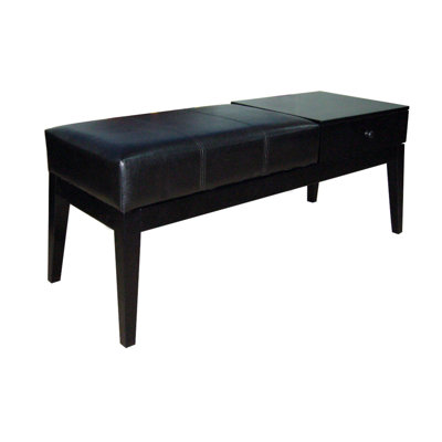 Faux Leather Office Bench