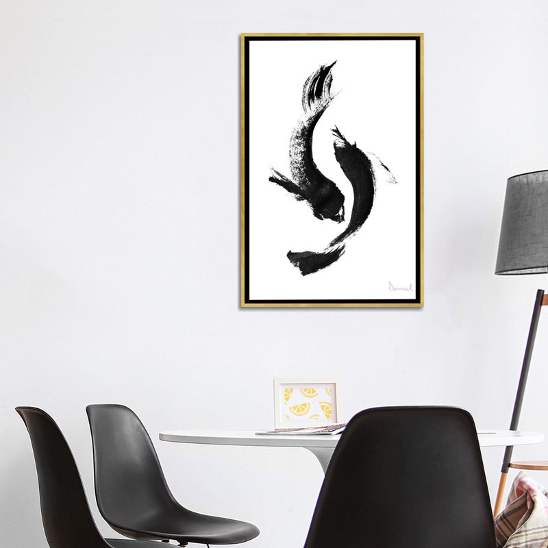 « Koi » par Dan Hobday-impression, H 40 po x l 26 po x P 1,5 po, Toile encadrée d'or