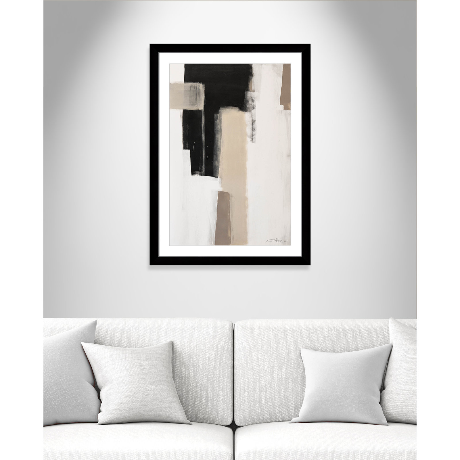 Giverny Earth Scapes I Framed On Paper by  Print, Black Cube Frame Matted, 37" H x 27" W x 1.25" D  