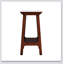 Table d'appoint en ardoise rétro avec tablette de rangement - Finition brun rougeâtre, table de bout peu encombrante pour le salon et la chambre à coucher
