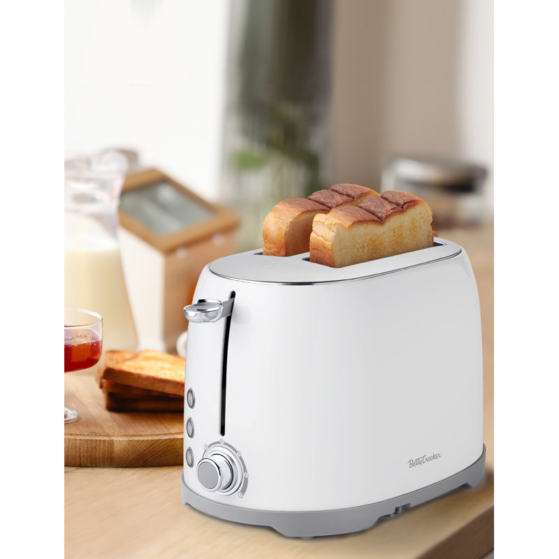 BCK Series Betty Crocker 2-slice Multi-function Toaster, Toaster 2 Slice With Extra Wide Slots For Thick Bread, Bagel & Waffle, Toast Shade Control Dial, Slide Out Crumb Tray