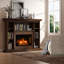 Electric Fireplace, 27", 1400W, Black, Creates A Flame-Like Relaxing Zone Retro Recessed Fireplace Heater, Adjustable Brightness, Black