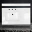 36'' W X 22'' D Engineered Stone Carrara White Vanity Top Left Sink Centre Drain Bathroom Countertop Rectangular Undermount Ceramic Sink with 8 In. Widespread Pre-Drilled Faucet Hole & 4 In. H Backsplash