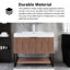 36 po W Meuble-lavabo autoportant en noyer avec lavabo blanc