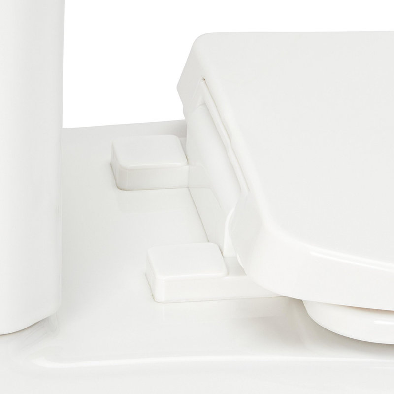 Benbrook 1.28 GPF Two Piece Skirted Elongated Toilet, White/Brushed Nickel