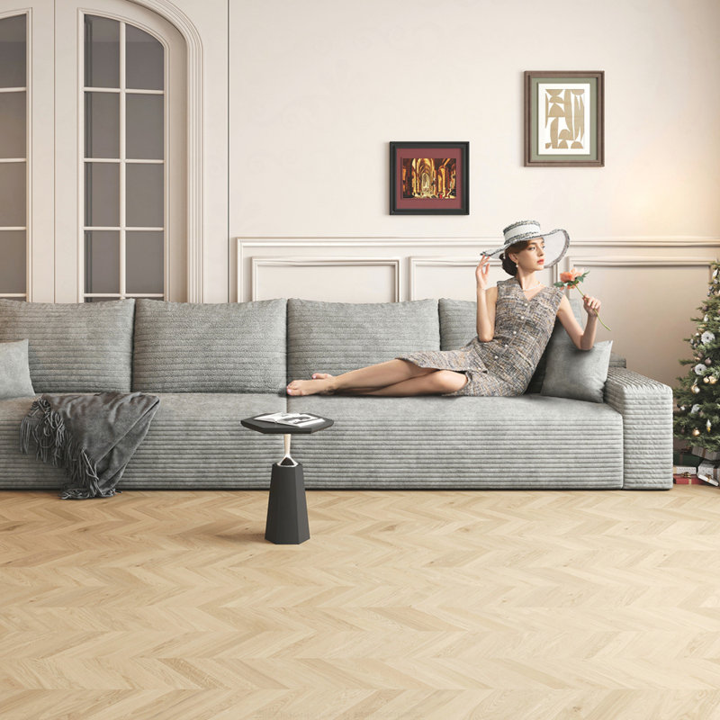 Canapé modulaire avec siège profond Boneless Cloud, Gris, H 37,8 po x l 140 po x P 39,4 po, 4