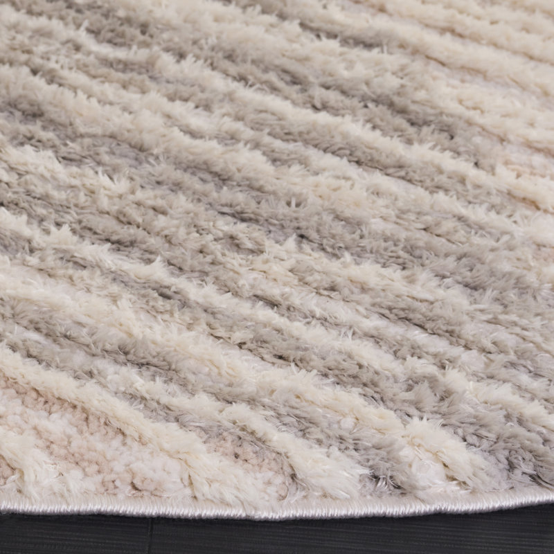 Tapis ivoire / gris Seattle, Rond 6 pi 7 po