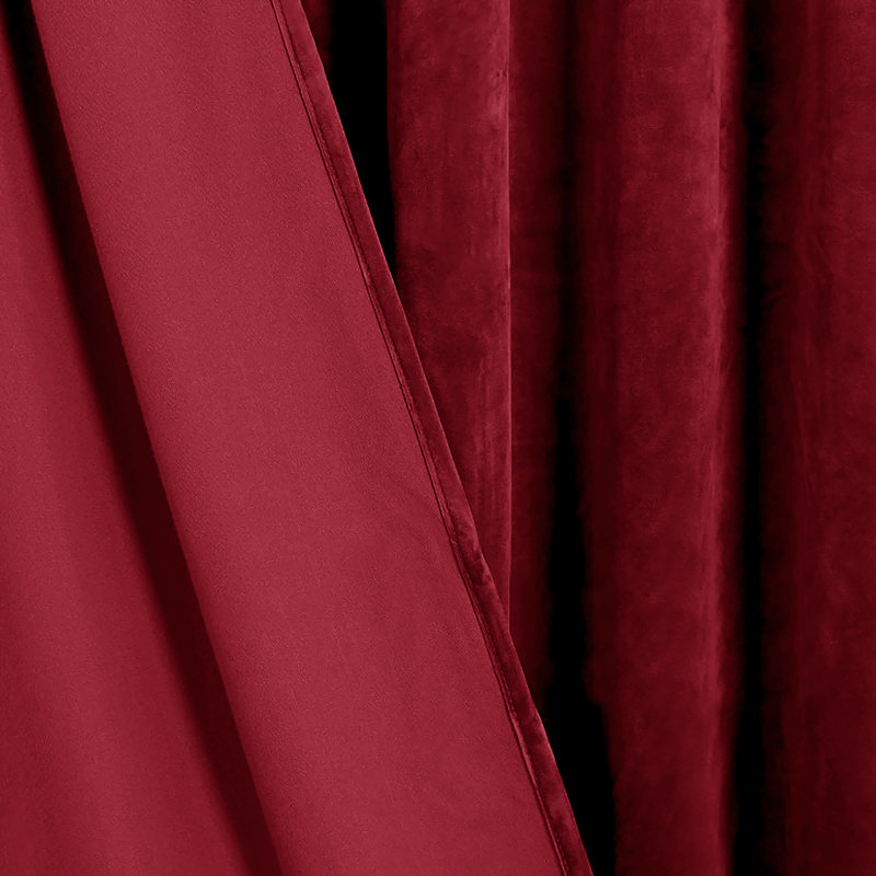 Velvet Room Darkening Grommet Window Curtain Panel, 55" W x 108" L, Red