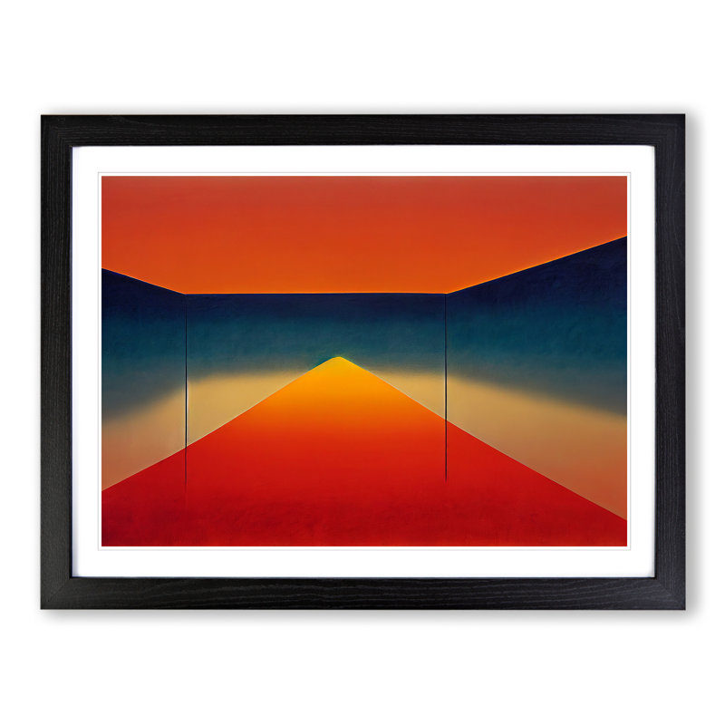 Minimalism Modern Art Vol.2 Abstract - Single Picture Frame Print, Black, 46cm H x 64cm W x 2cm D