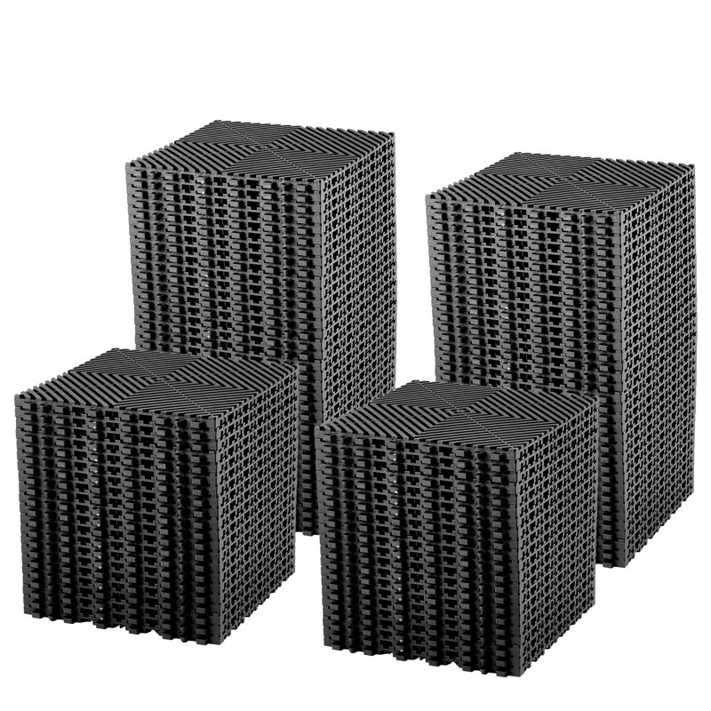 Paquet de 100 tuiles de plancher emboîtables 12 po x 12 po, drainantes, antidérapantes, imperméables, grises
