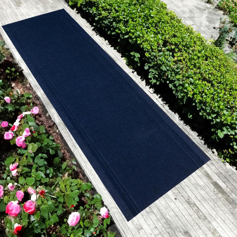 Tapis intérieur / extérieur bleu antidérapant, Tapis de couloir 2 pi 2 po x 12 pi