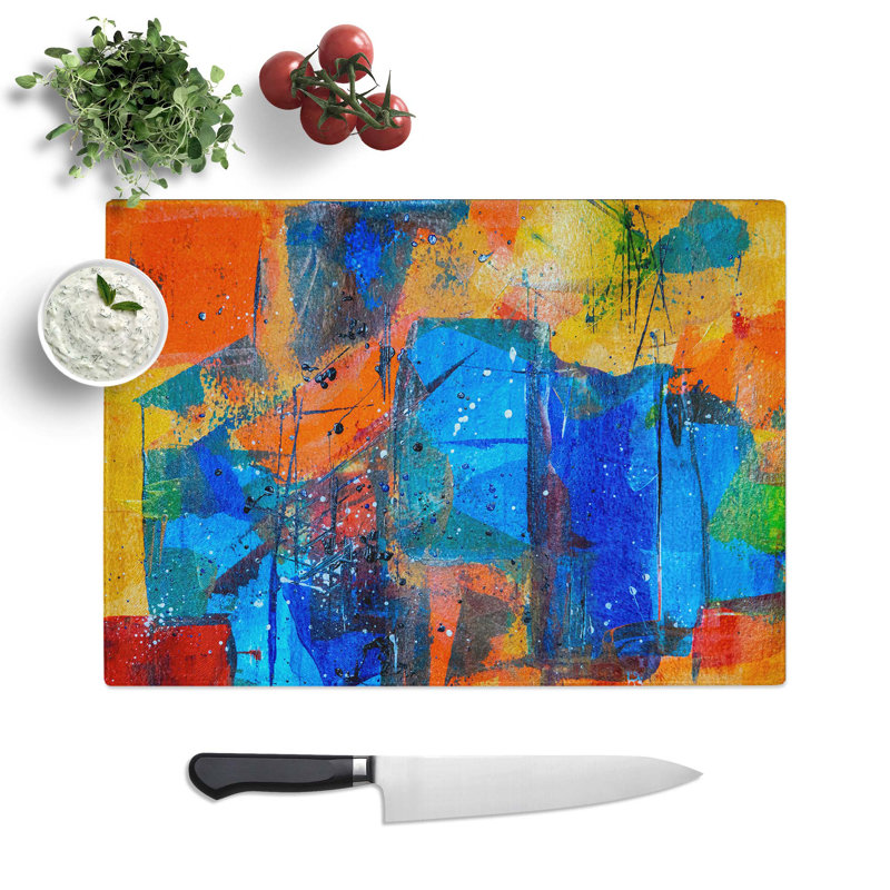 Tempered Glass Art Painting Vol.333 Chopping Board, 39 cm W x 28.5 cm L
