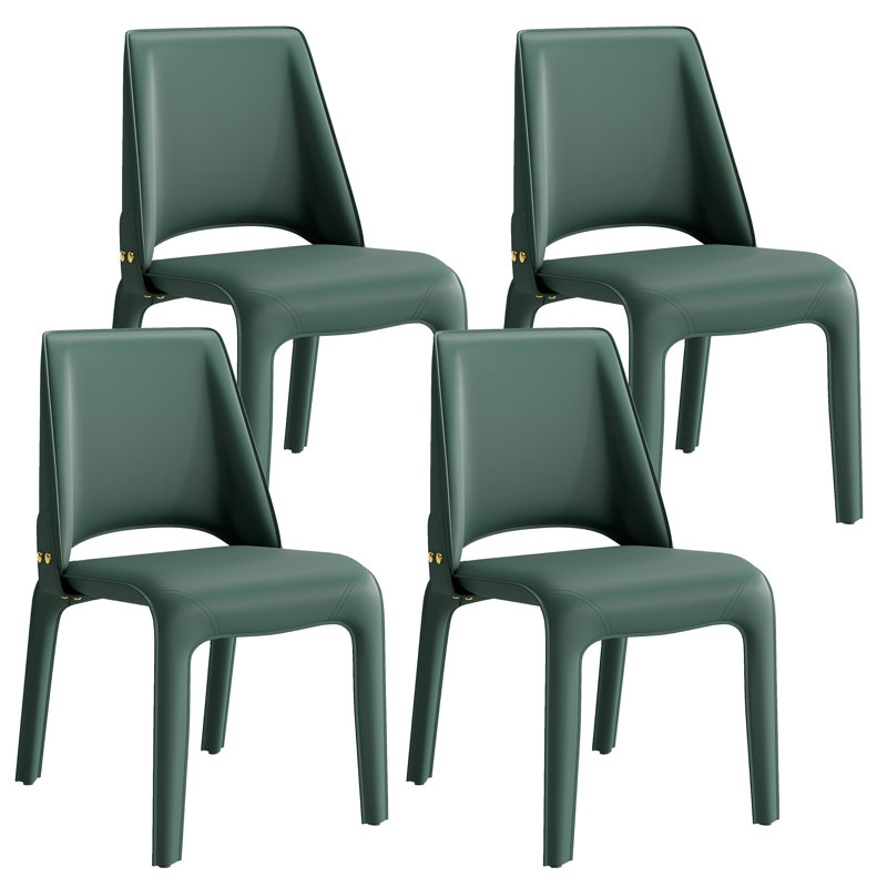 Vannes Vegan Leather Dining Chair, Green, 4, No Assembly Needed