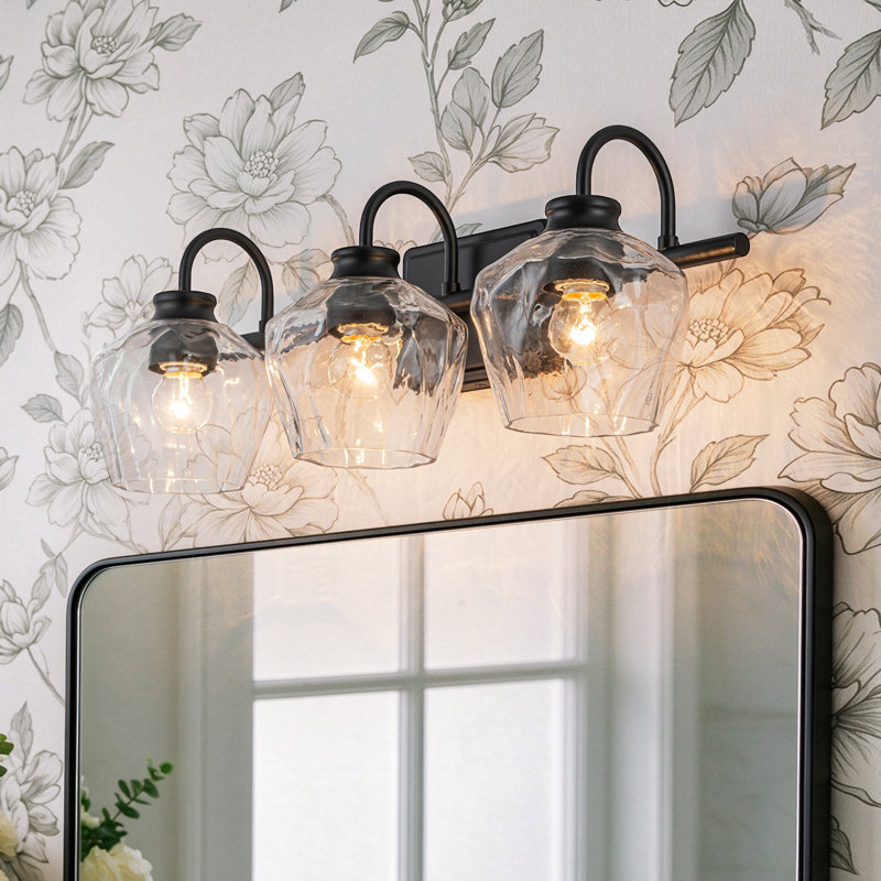Éclairage pour meuble-lavabo à intensité variable Montalto, Noir mat, Trois lumières