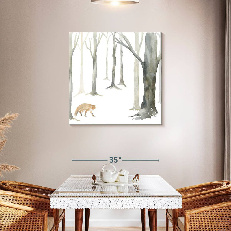 Renard de la forêt en hiver, H 36 po x l 36 po