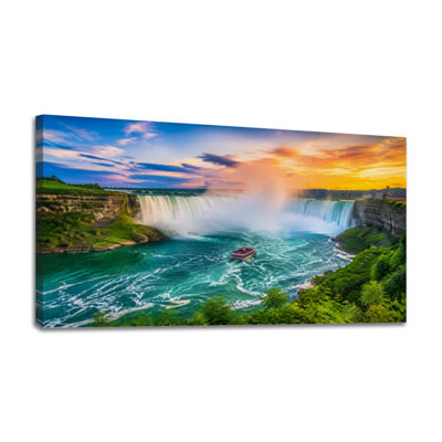 Reproduction d'art sur toile, chutes du Niagara, décoration murale pour salon, salle de bain, bureau de chambre à coucher, H 24 po x l 48 po, prête à être suspendue