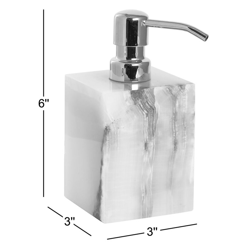 Graciela Marble Soap Dispenser, Cloud Gray